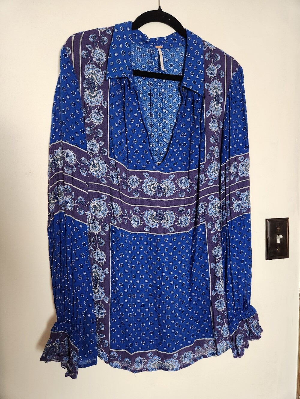 Free People Cobalt Blue Boho Tunic Size M